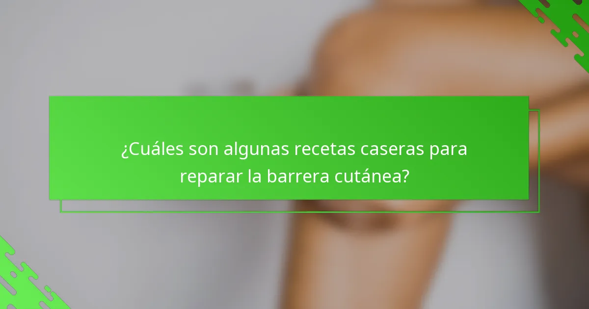 ¿Cuáles son algunas recetas caseras para reparar la barrera cutánea?