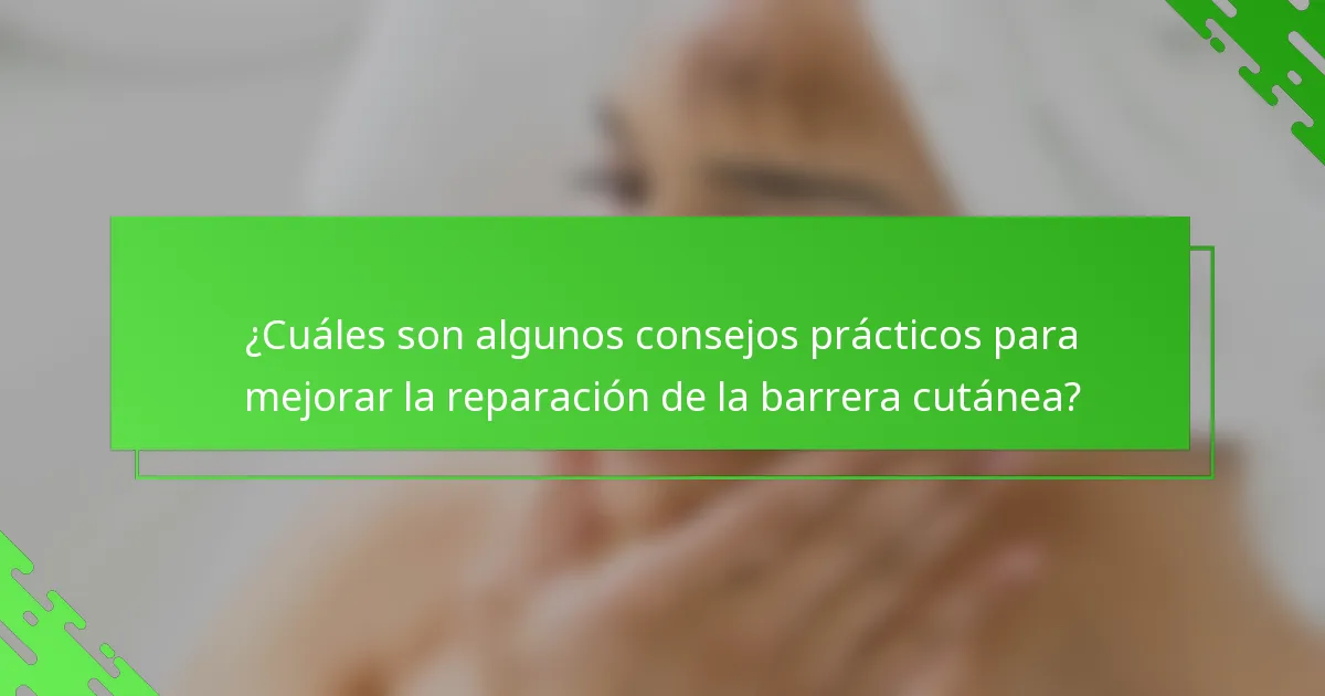 ¿Cuáles son algunos consejos prácticos para mejorar la reparación de la barrera cutánea?