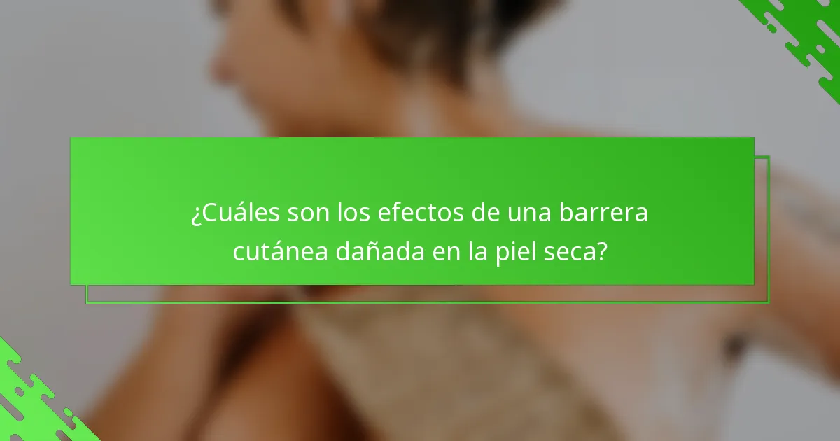 ¿Cuáles son los efectos de una barrera cutánea dañada en la piel seca?