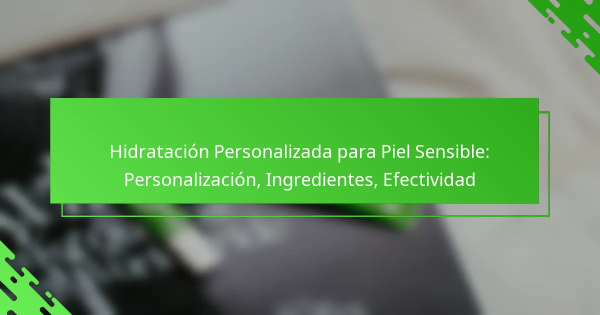 Hidratación Personalizada para Piel Sensible: Personalización, Ingredientes, Efectividad