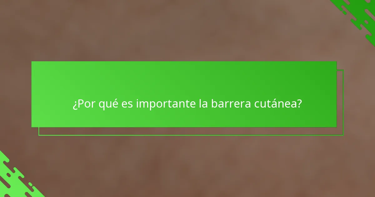 ¿Por qué es importante la barrera cutánea?