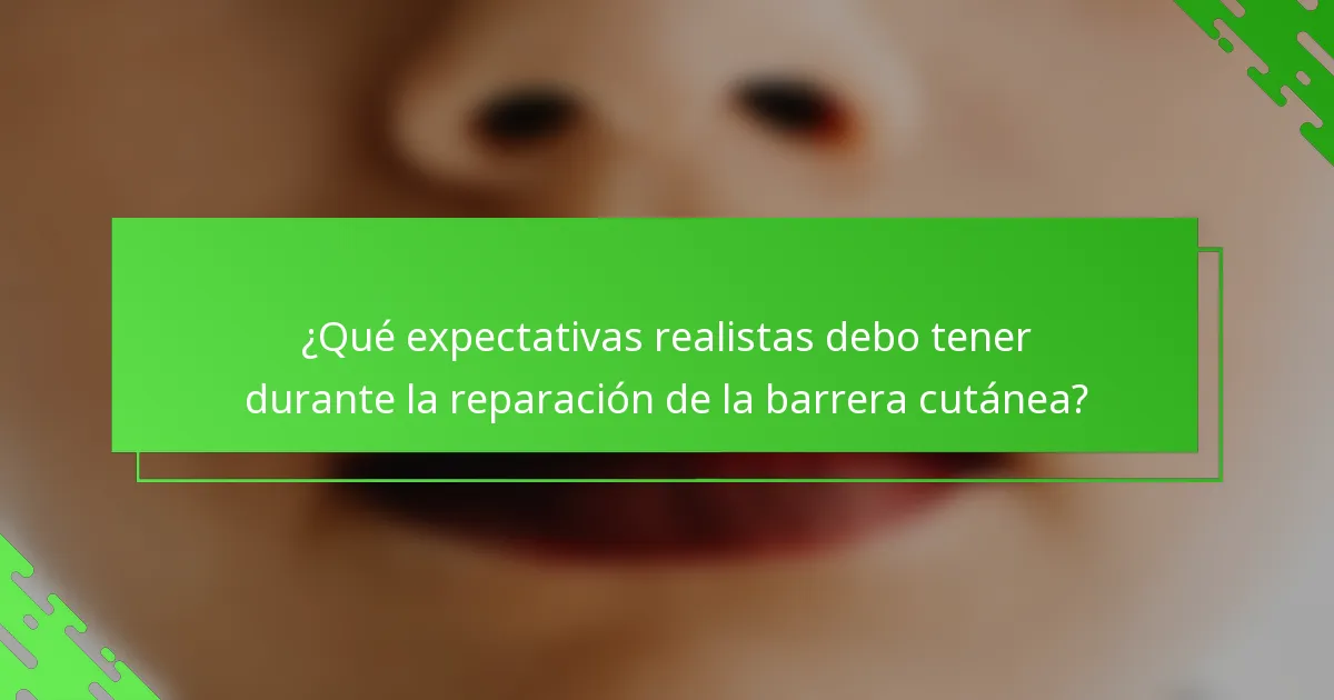 ¿Qué expectativas realistas debo tener durante la reparación de la barrera cutánea?
